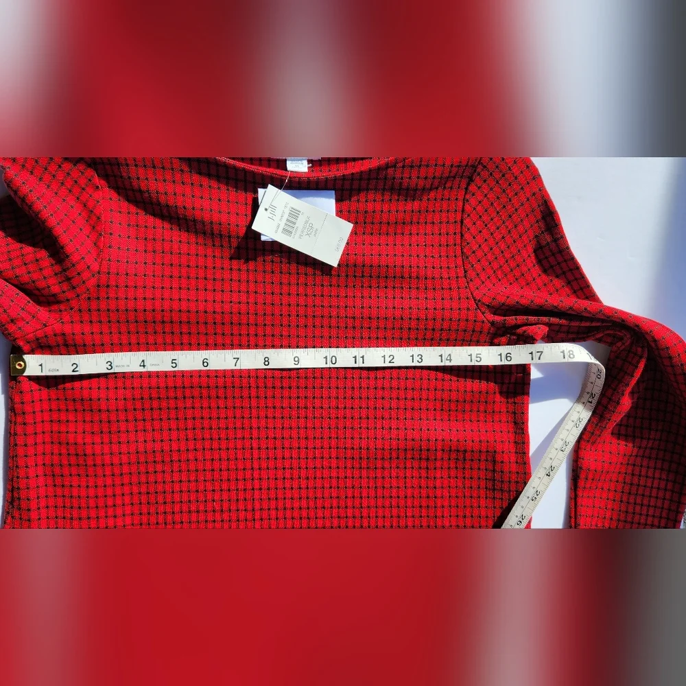 J. Jill Ponte Knit Top | Red & Black | Women's Size XSP NWT - Picture 8 of 12